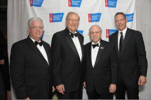 Don Distasio, American Cancer Society (ACS); Bill Deutsch, Dr. Arnold Baskies, ACS Board President; and Peter Deutsch 