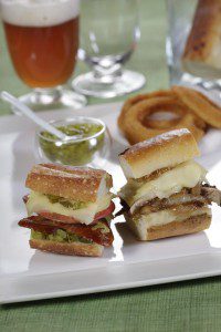 Jarlsberg Sausage and Mushroon Onion Sliders