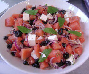 Watermelon, feta, olive on Bite of the Best